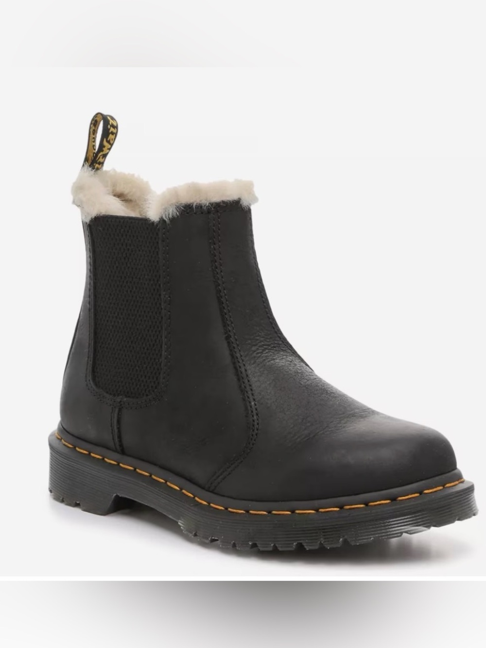Dr. Martens 2976 Chelsea Sherpa Lined Black Leather Boot - Women's Size: 5